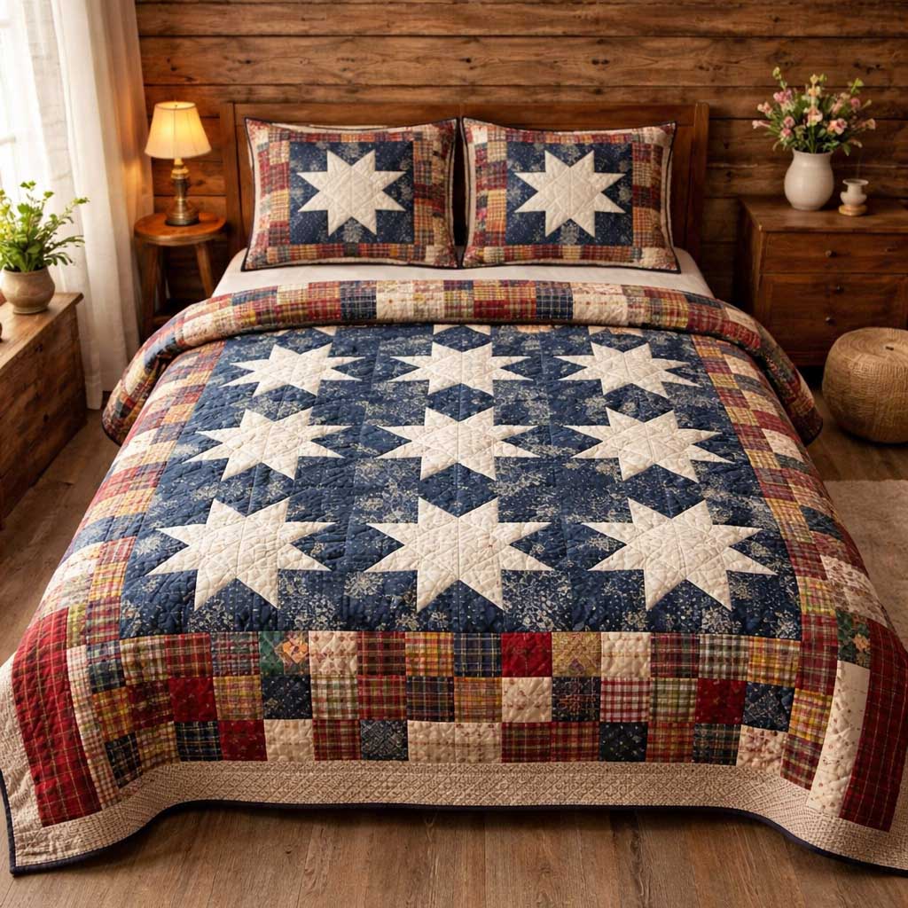 Heritage Patch Quilted Bedding Set Cultural Heritage Coverlet Set Unique Gift - Image 2