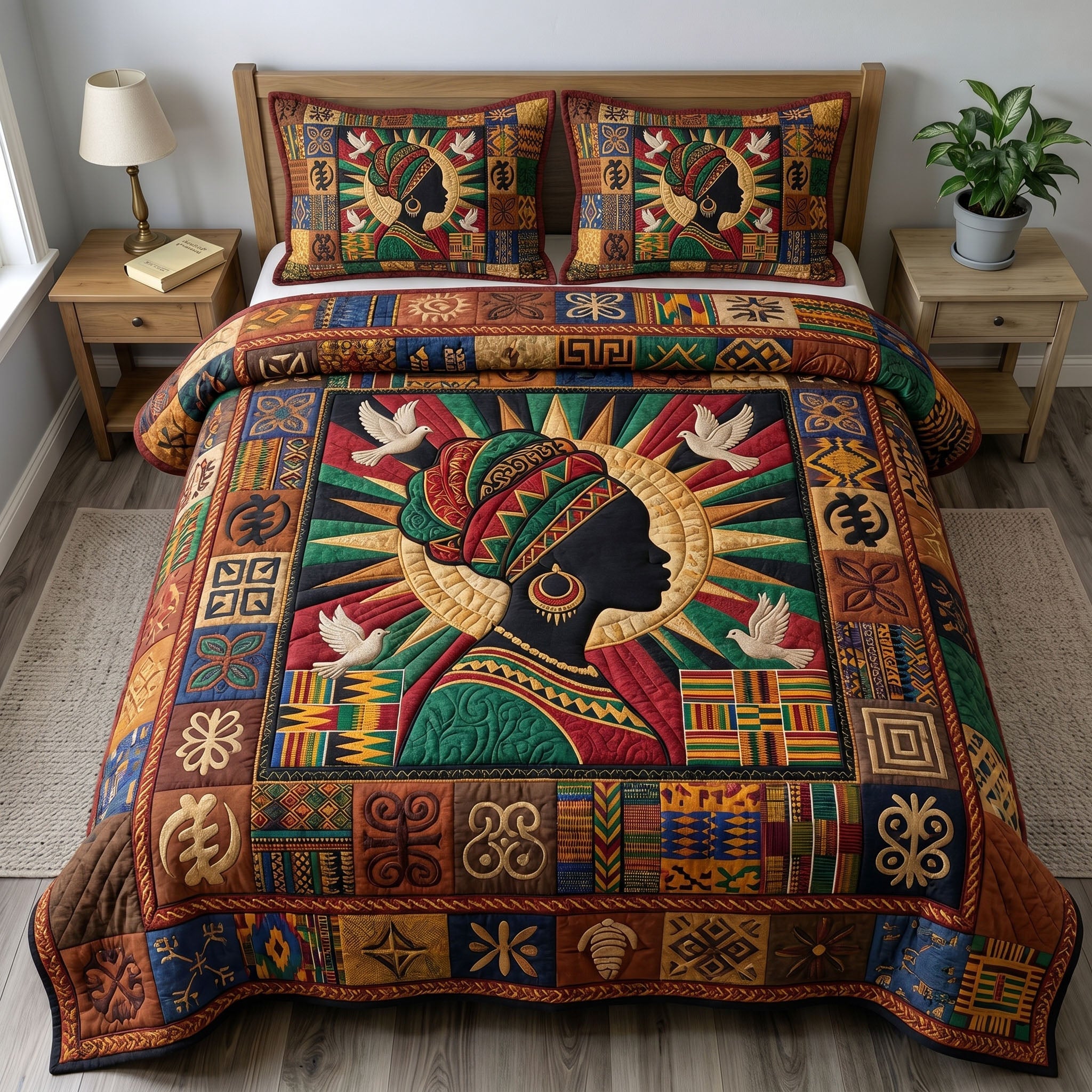 Juneteenth Soul Quilted Bedding Set African Heritage Coverlet Set Unique Ideas
