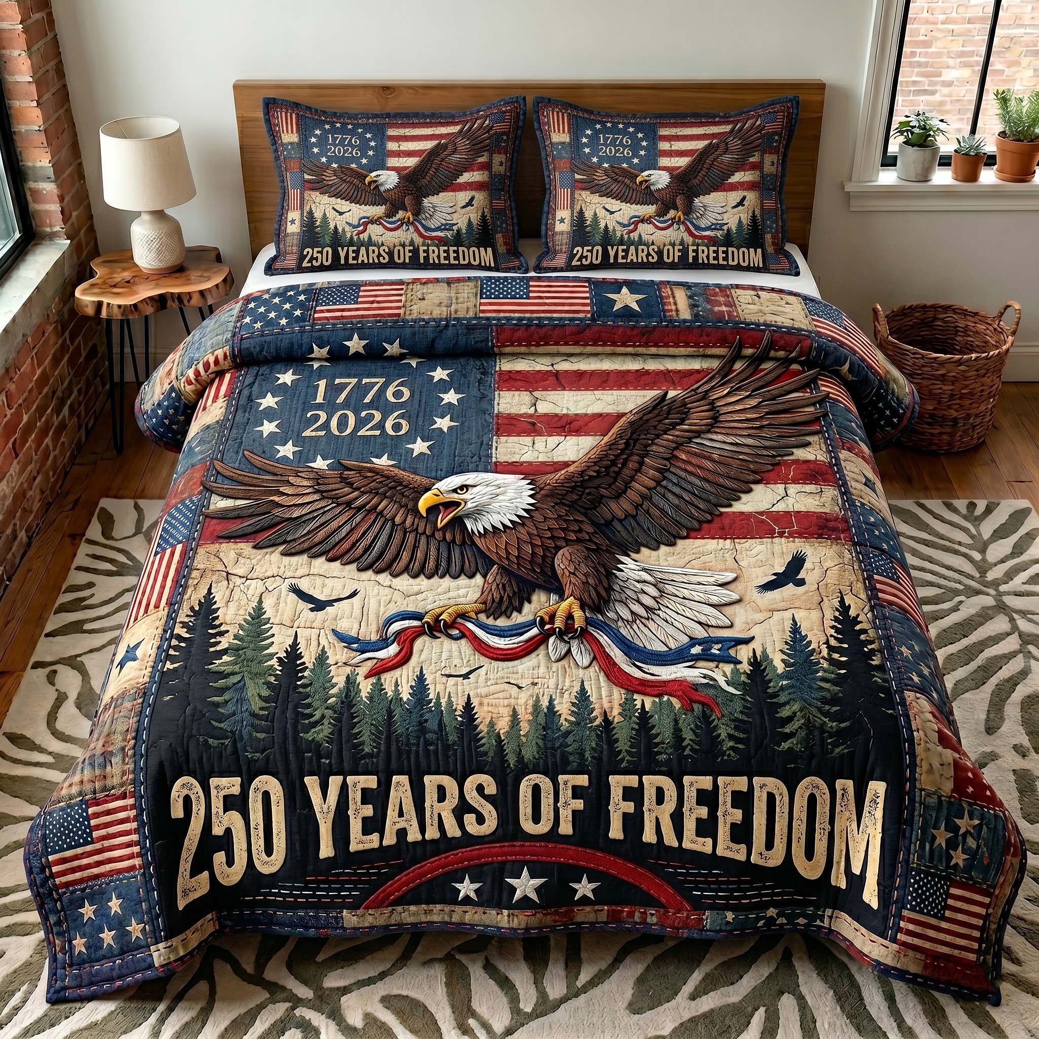Liberty Legacy Quilted Bedding Set Patriotic America Coverlet Set Best Decor Gift