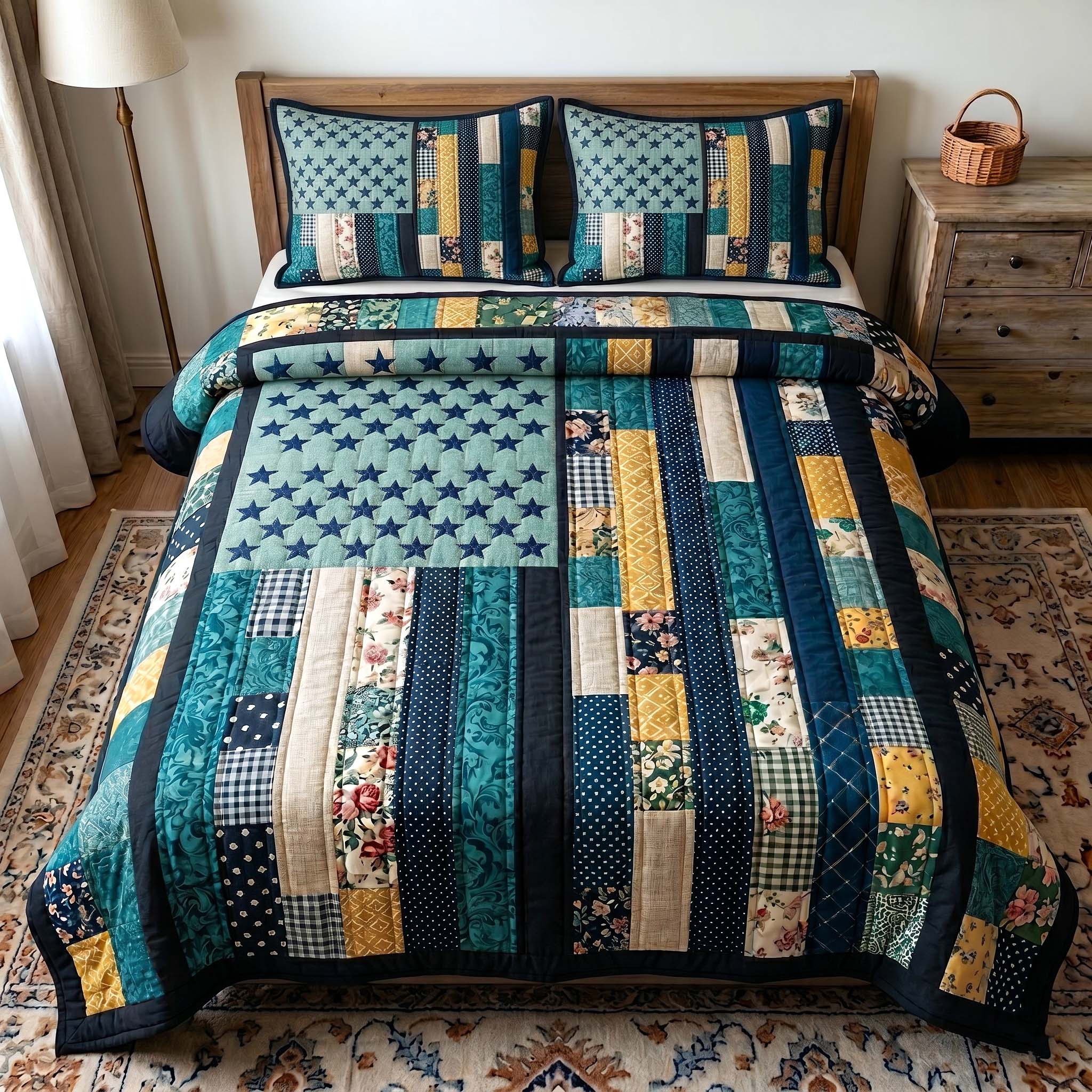 Liberty Legacy Quilted Bedding Set Patriotic America Coverlet Set Great Gift