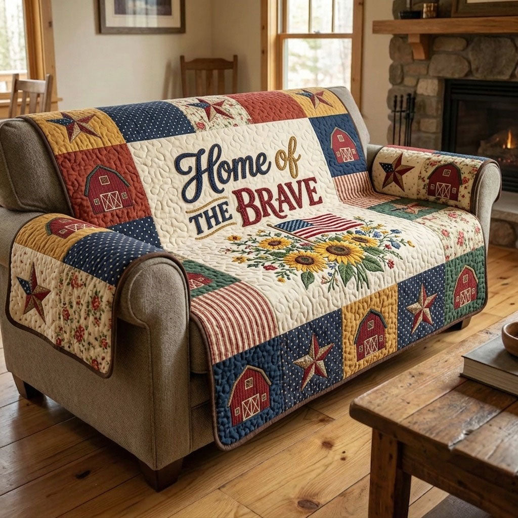 Liberty Legacy Quilted Sofa Cover Patriotic Pride Quilted Couch Cover Top Gift