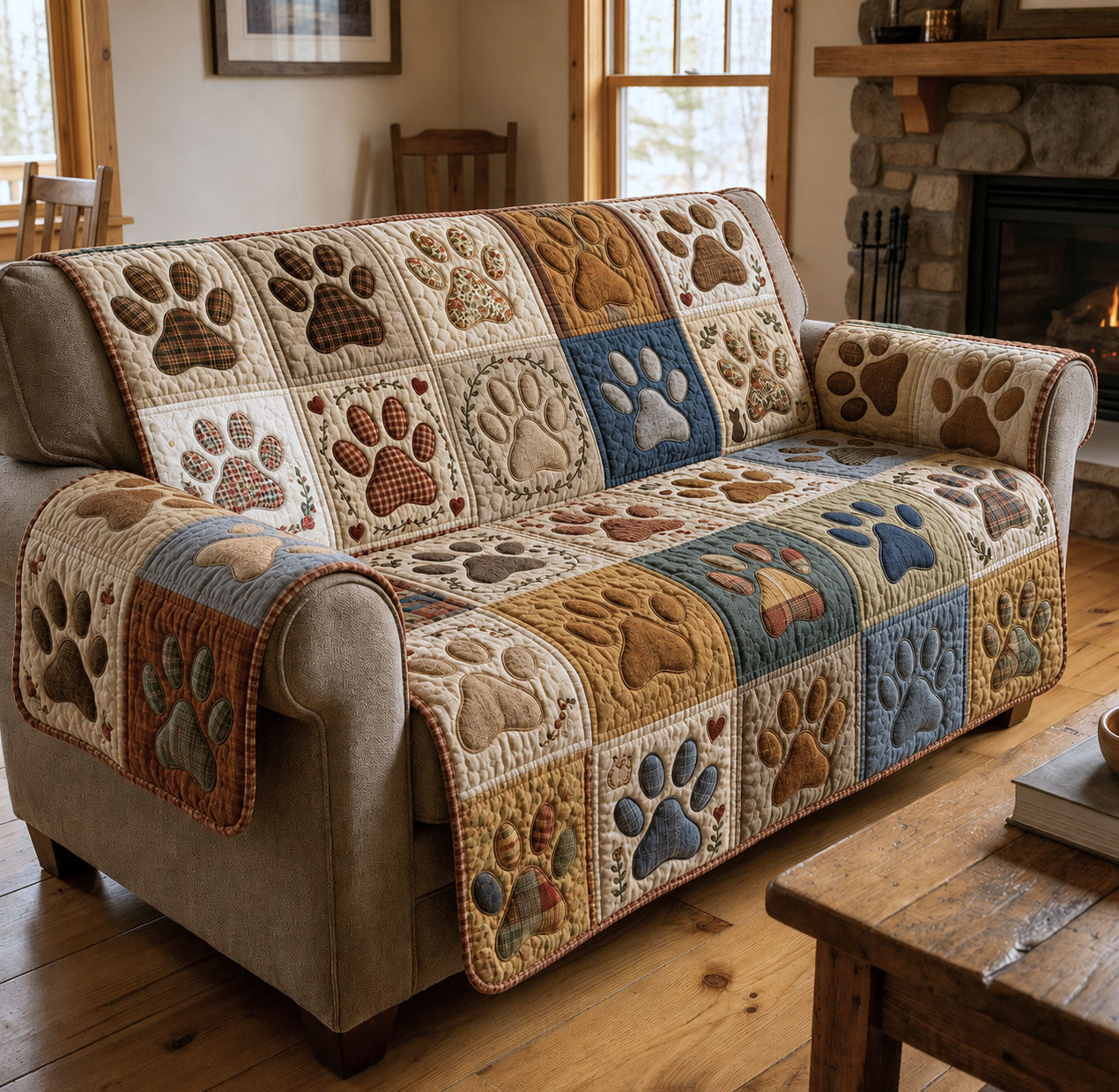 Love Paw Quilted Sofa Cover Love Paw Quilted Couch Cover Cool Room Decor
