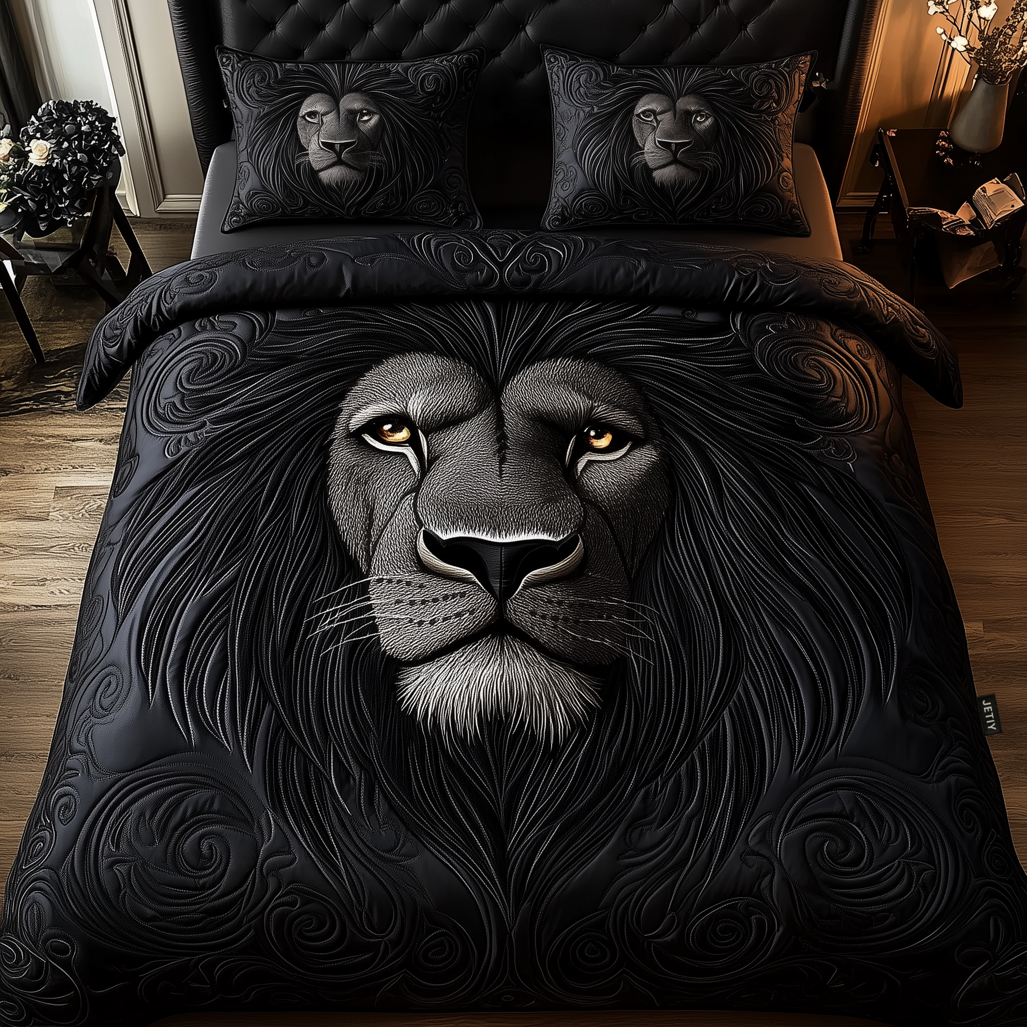 Majestic Lion Quilted Bedding Set Lion Lover Coverlet Set Cute Gift