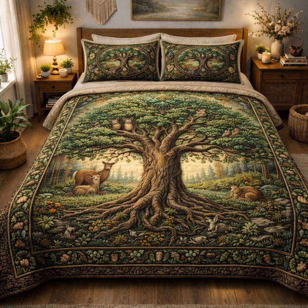 Noble Roots Quilted Bedding Set Cultural Heritage Coverlet Set Home Gifts For Her