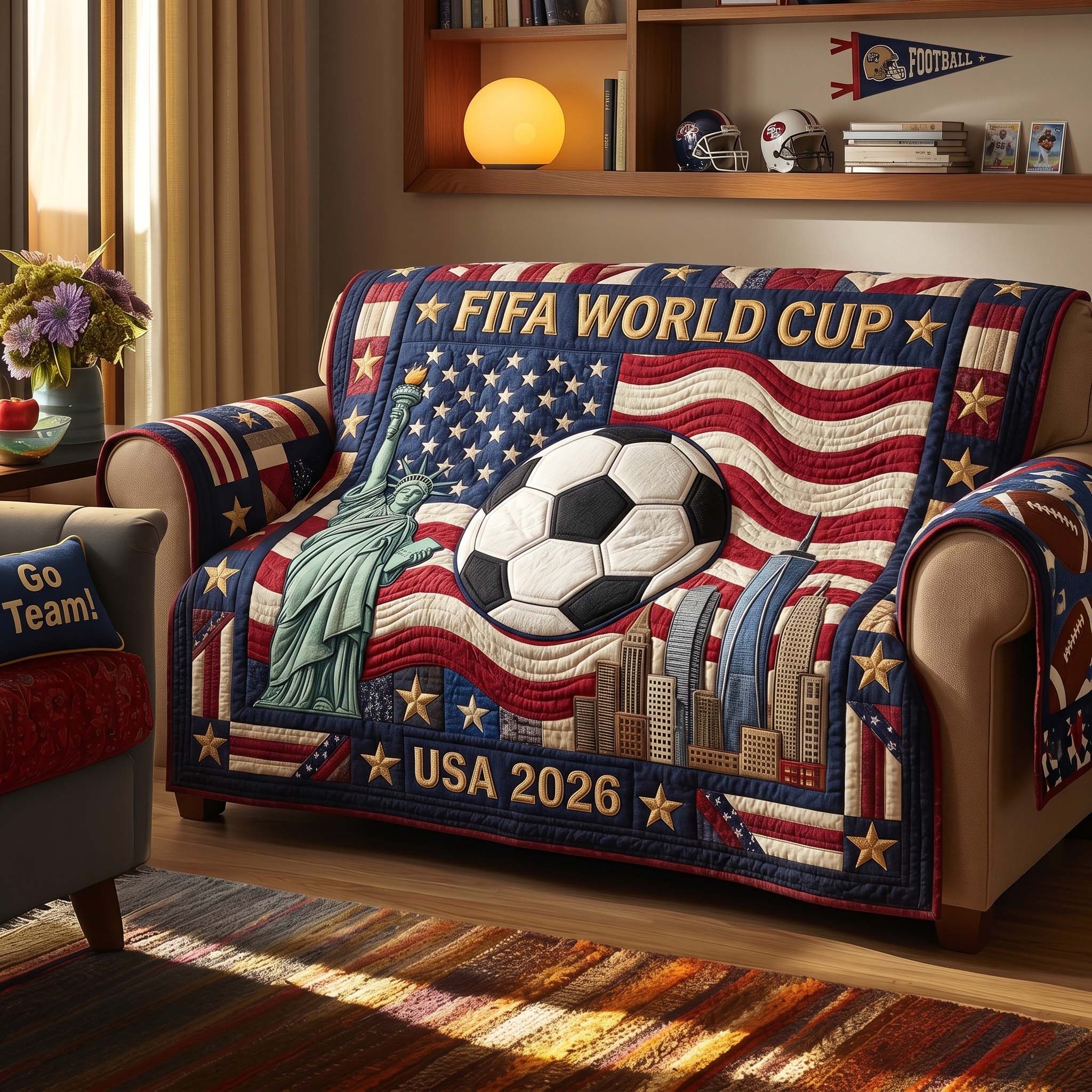 Patriot Cup Pride Quilted Sofa Cover Patriotic Pride Quilted Couch Cover Ideas Gift