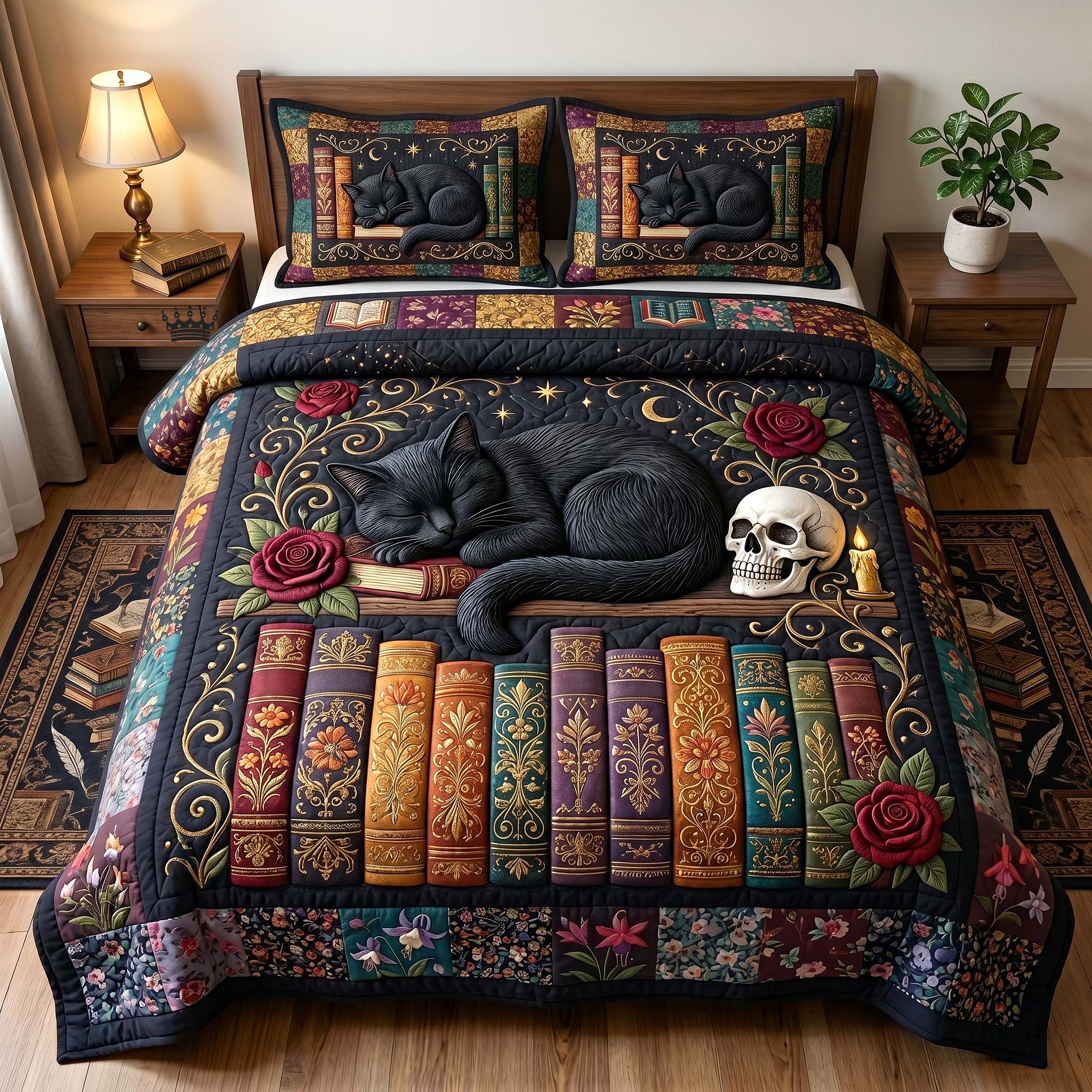 Reading Nook Quilted Bedding Set Cozy Reading Coverlet Set Unique Home Decor Finds