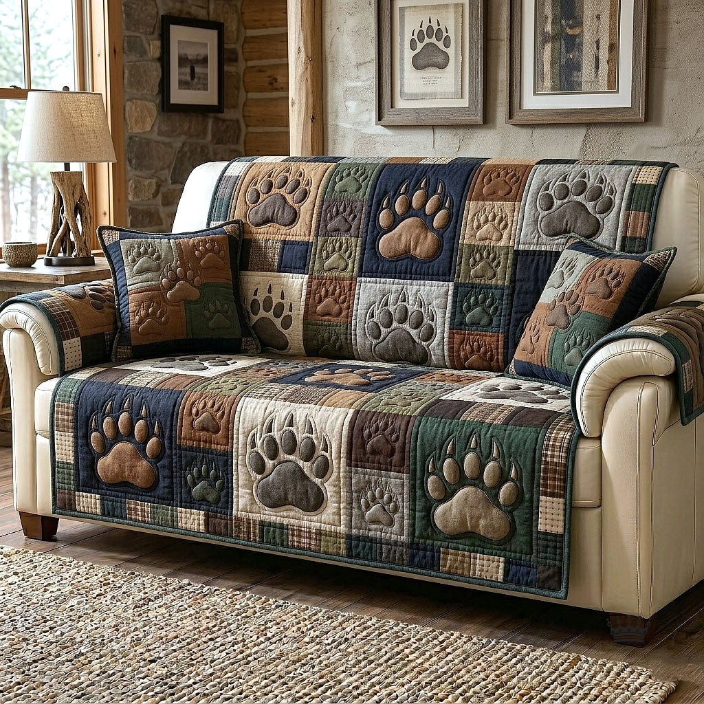 Rustic Guardian Quilted Sofa Cover Rustic Guardian Quilted Couch Cover Cozy Home Decor Gifts