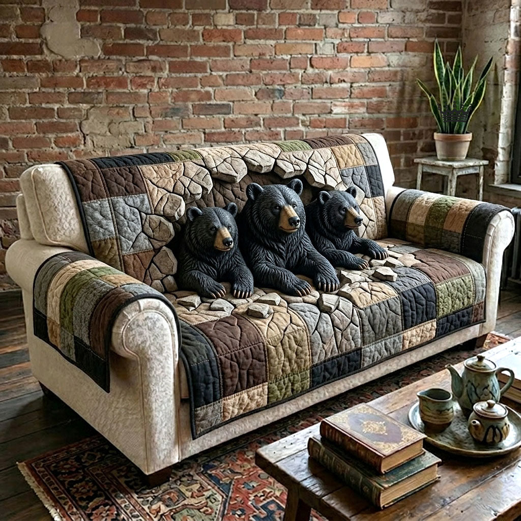 Rustic Guardian Quilted Sofa Cover Rustic Guardian Quilted Couch Cover Gift For House Lover