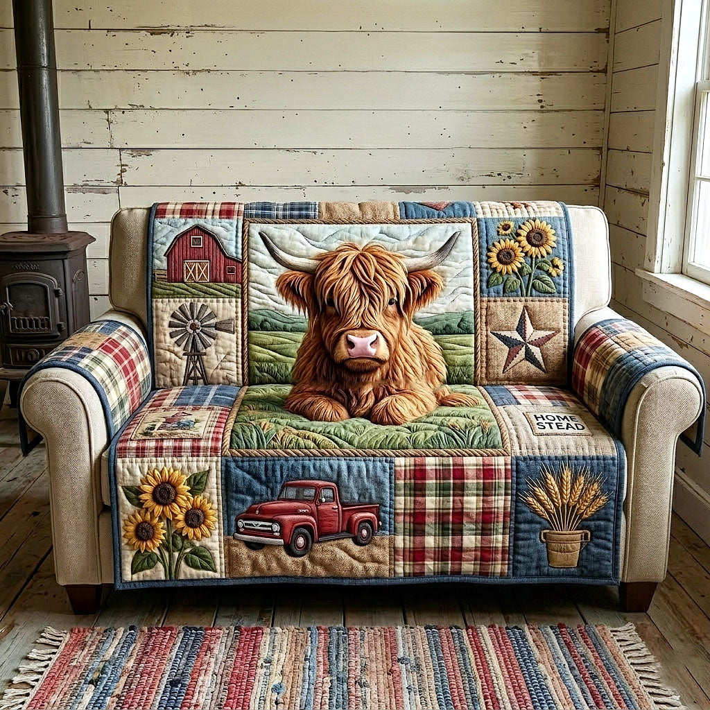 Rustic Highland Quilted Sofa Cover Rustic Highland Quilted Couch Cover Best Home Decor Gifts