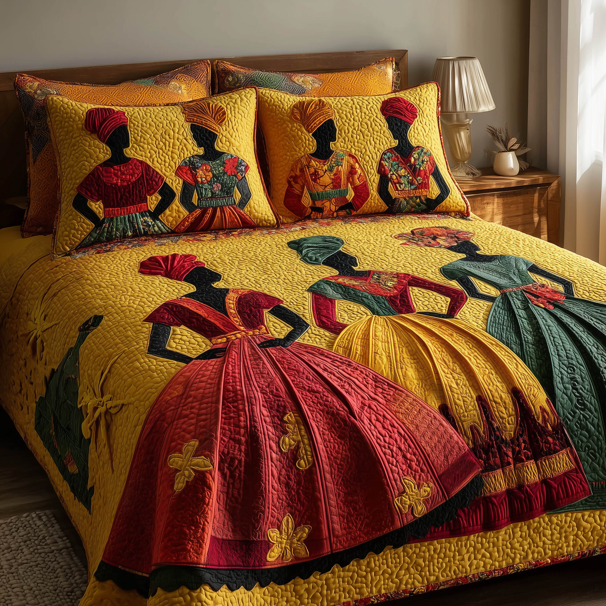 Soulbound Roots Quilted Bedding Set Cultural Heritage Coverlet Set Gift Ideas