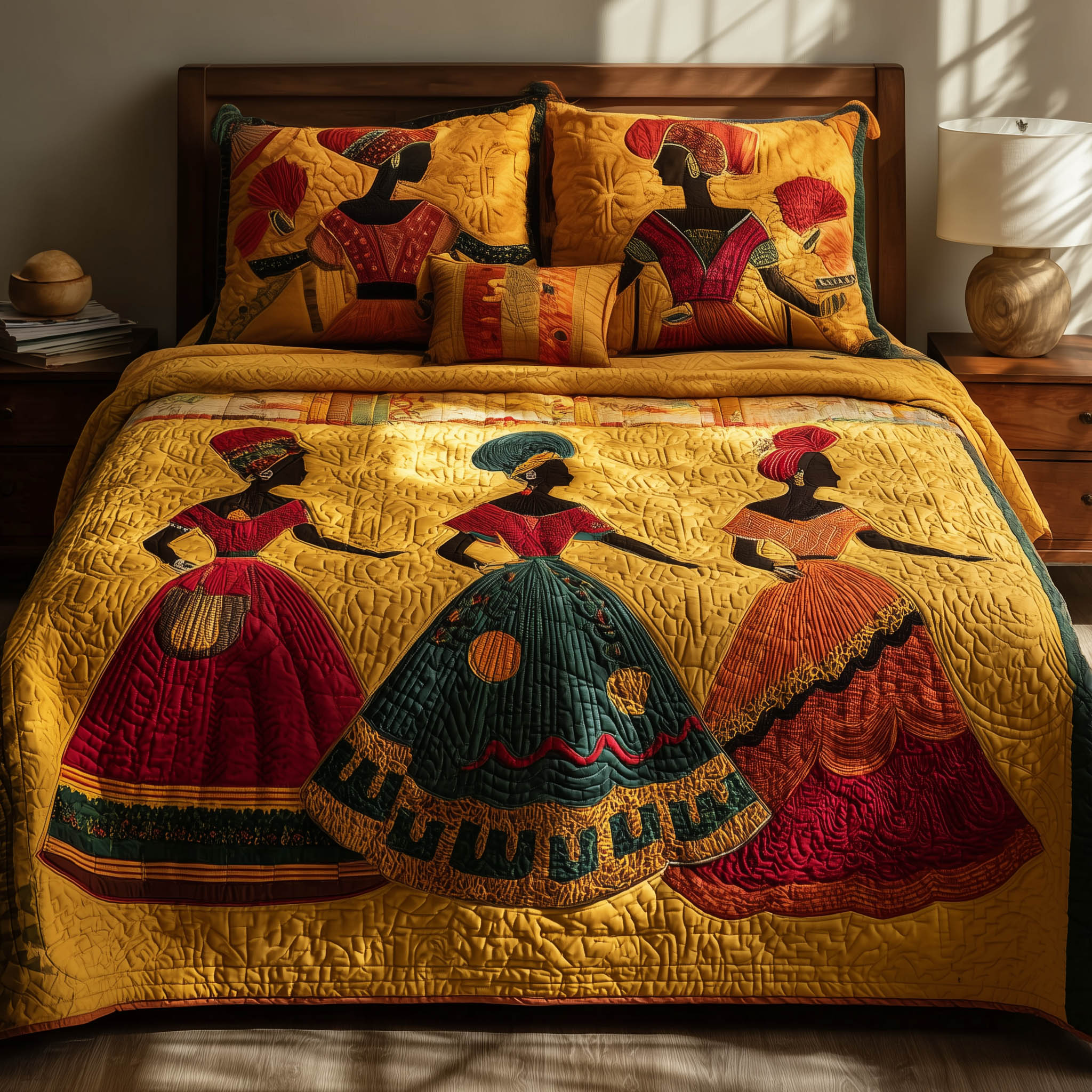 Soulbound Roots Quilted Bedding Set Cultural Heritage Coverlet Set Present For House Lovers
