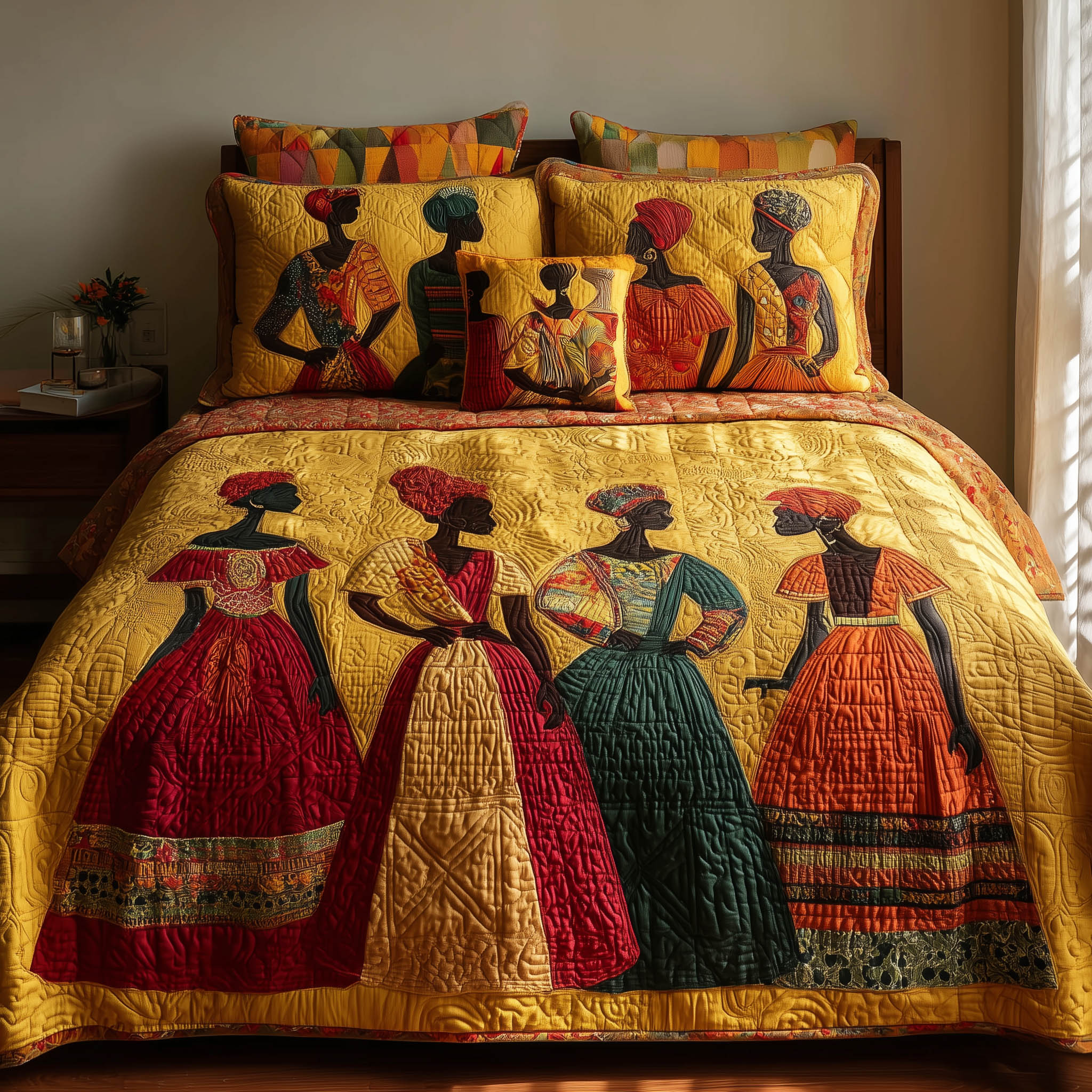 Soulbound Roots Quilted Bedding Set Cultural Heritage Coverlet Set Present For New Home
