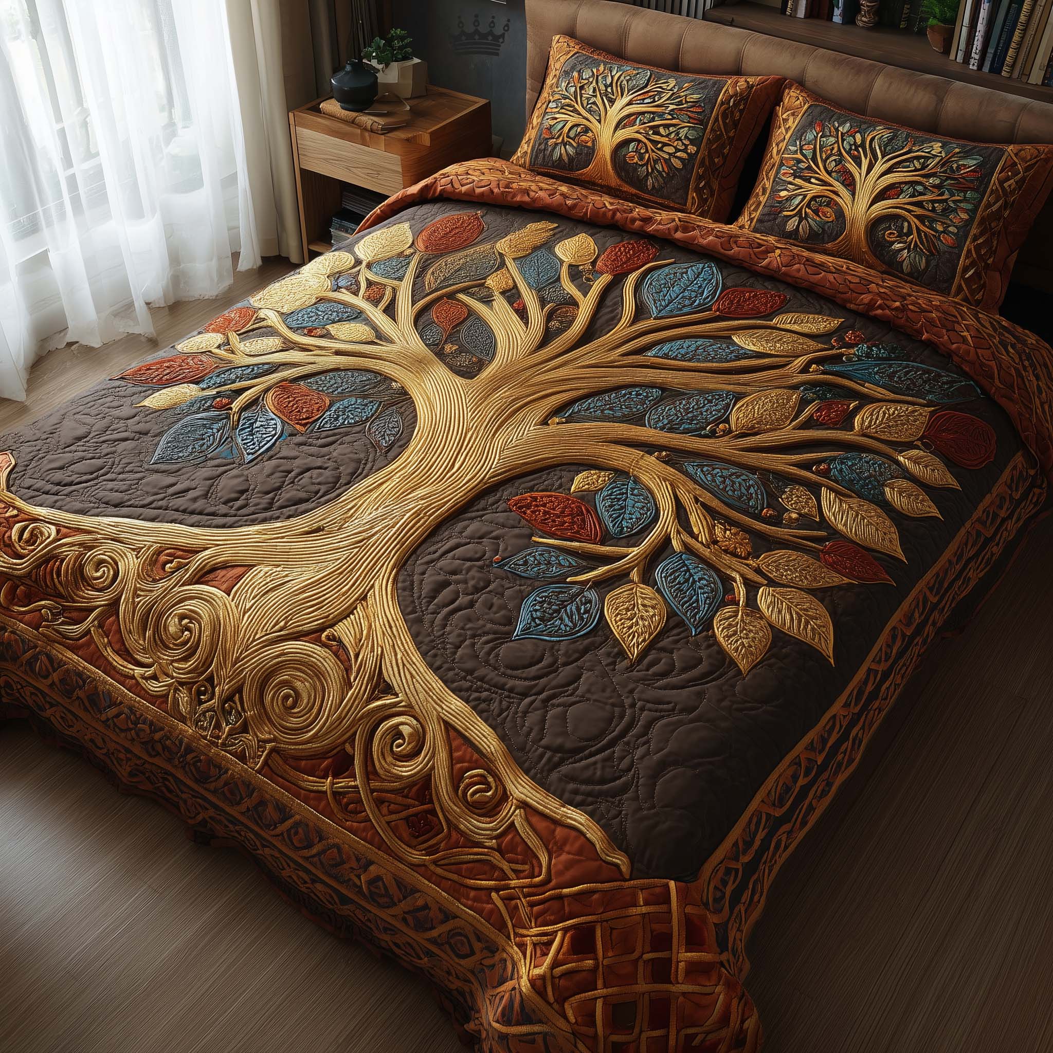 Spirit Trunk Quilted Bedding Set Rustic Lifestyle Coverlet Set Best Decor Gift