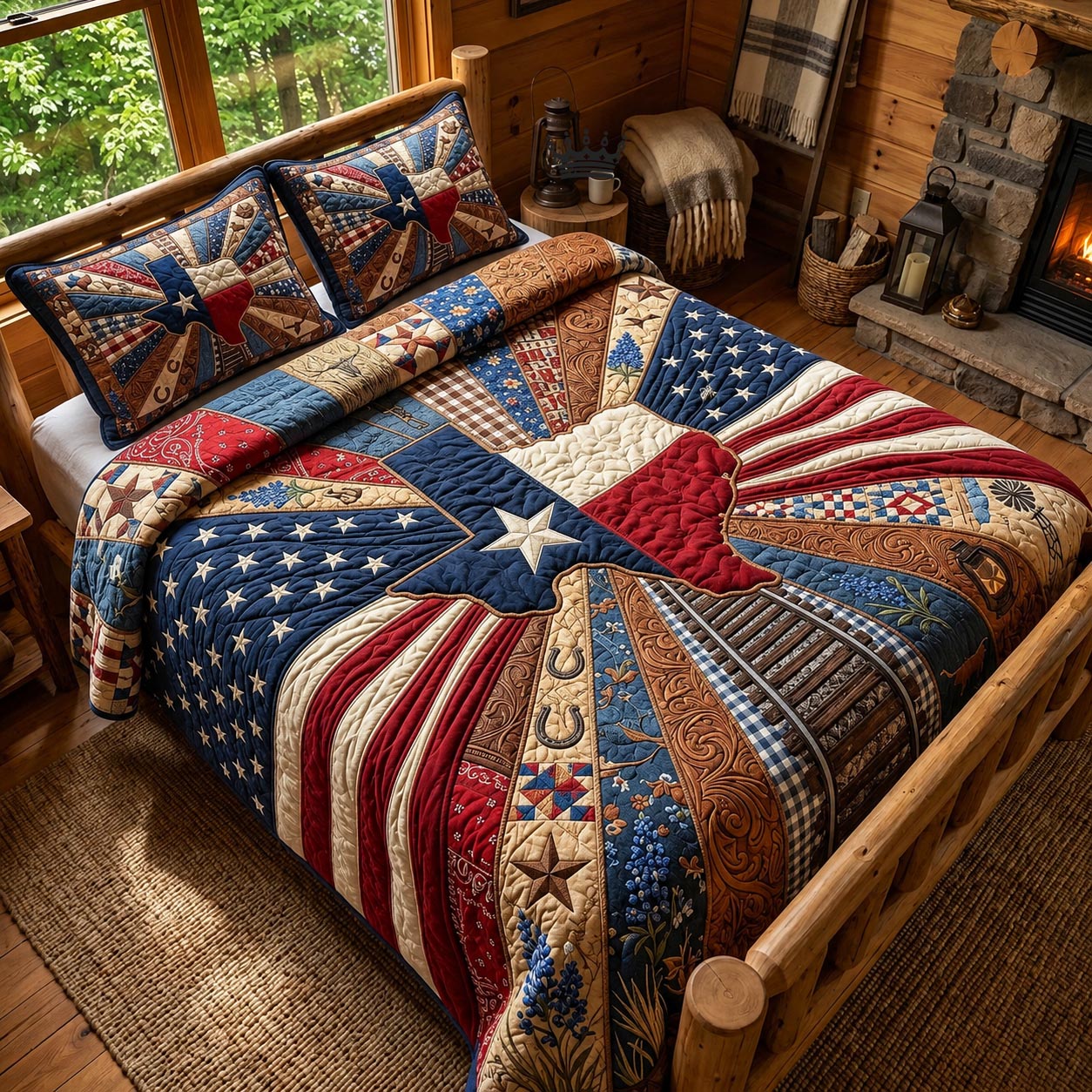 Texas Pride Quilted Bedding Set Texas Heritage Coverlet Set Gift For Room Lovers