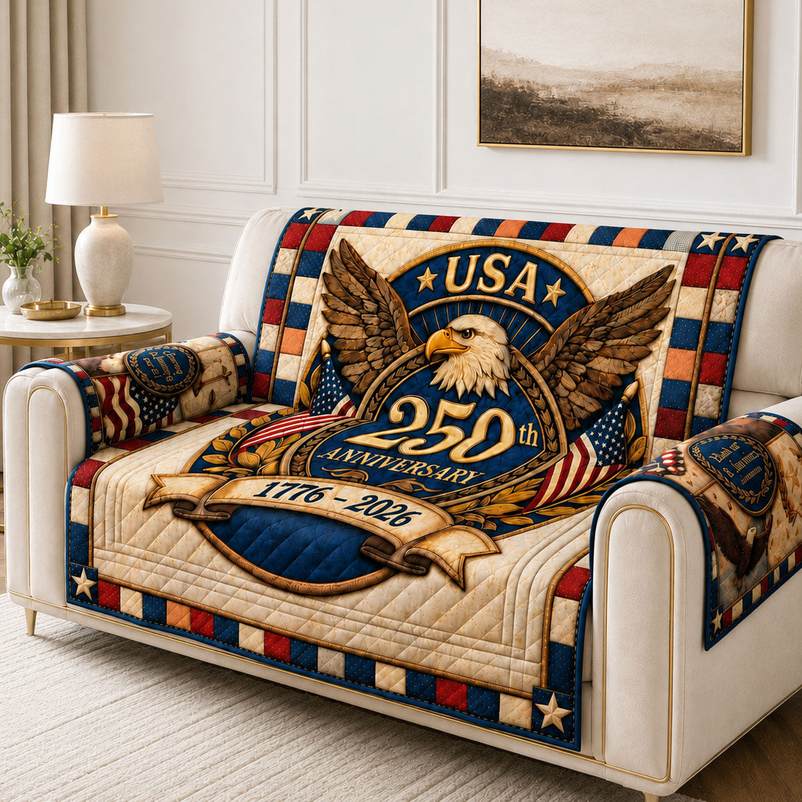 USA 250 Quilted Sofa Cover Usa Home Quilted Couch Cover Great Housewarming Gift Ideas
