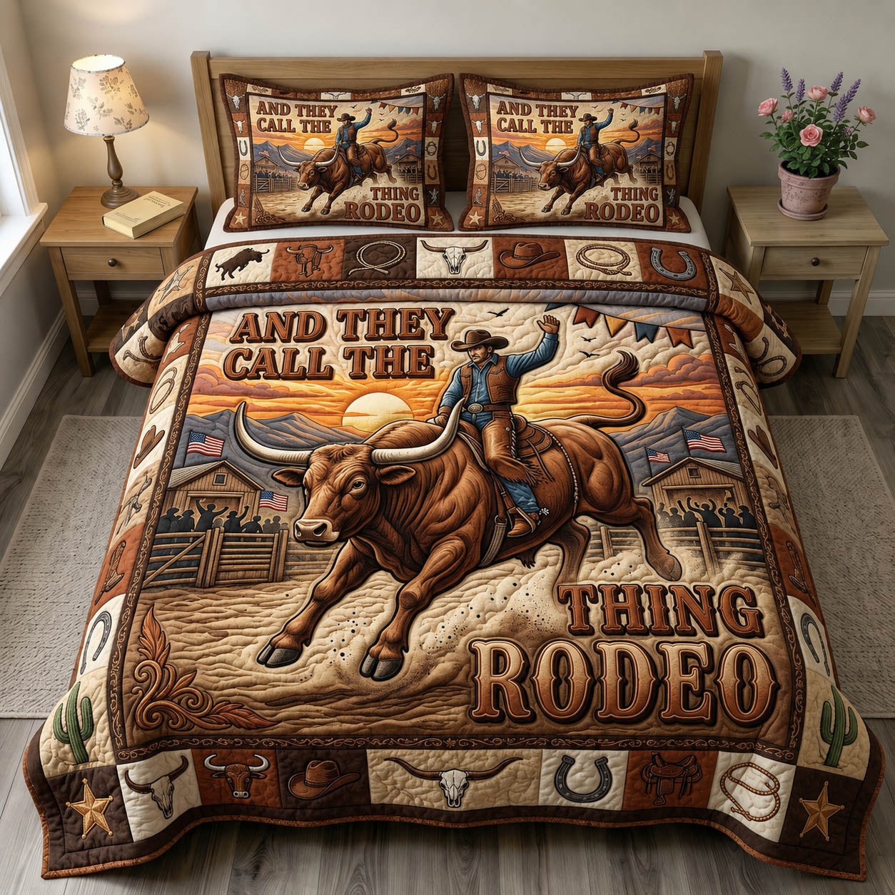 Western Cowboy Quilted Bedding Set Cow Lover Coverlet Set Room Decor Ideas