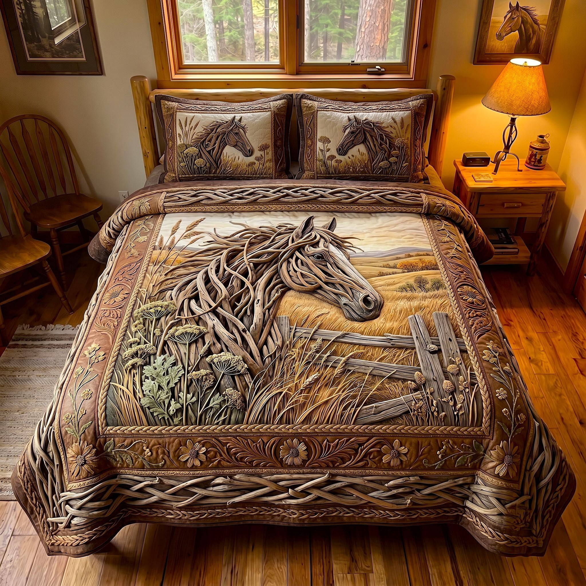 Western Soul Quilted Bedding Set Western Cowboy Coverlet Set Gift For Living Room