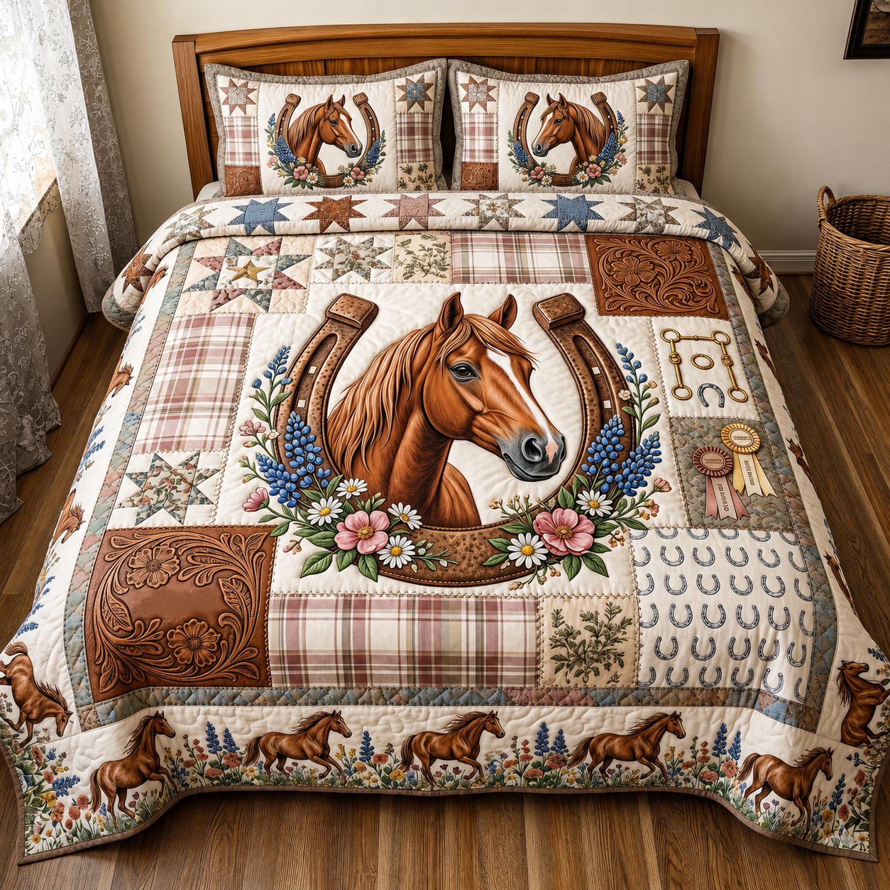 Western Soul Quilted Bedding Set Western Cowboy Coverlet Set Gifts For Room Decor