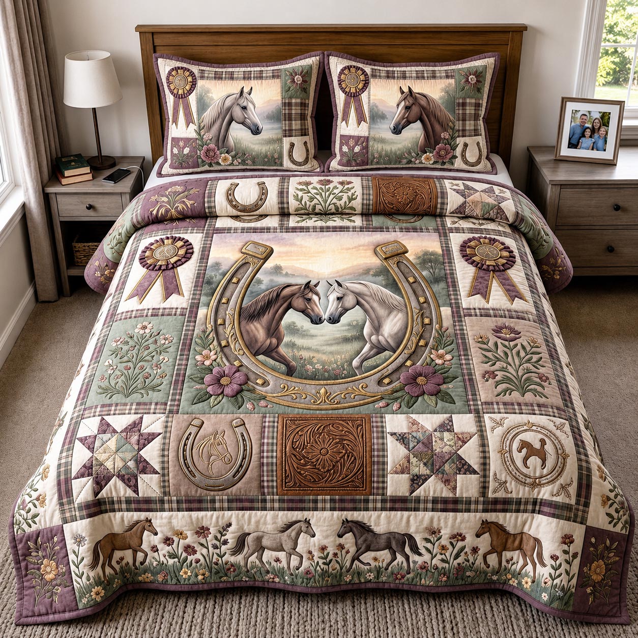 Western Soul Quilted Bedding Set Western Cowboy Coverlet Set Home Lover Gift Ideas