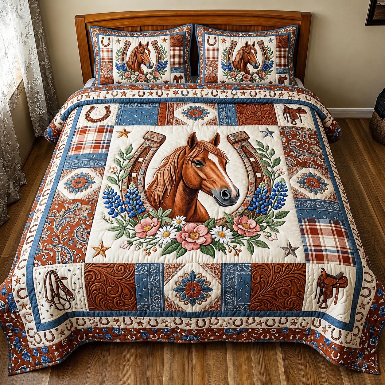 Wild Spirit Quilted Bedding Set Rustic Lifestyle Coverlet Set Great Home Decor Finds