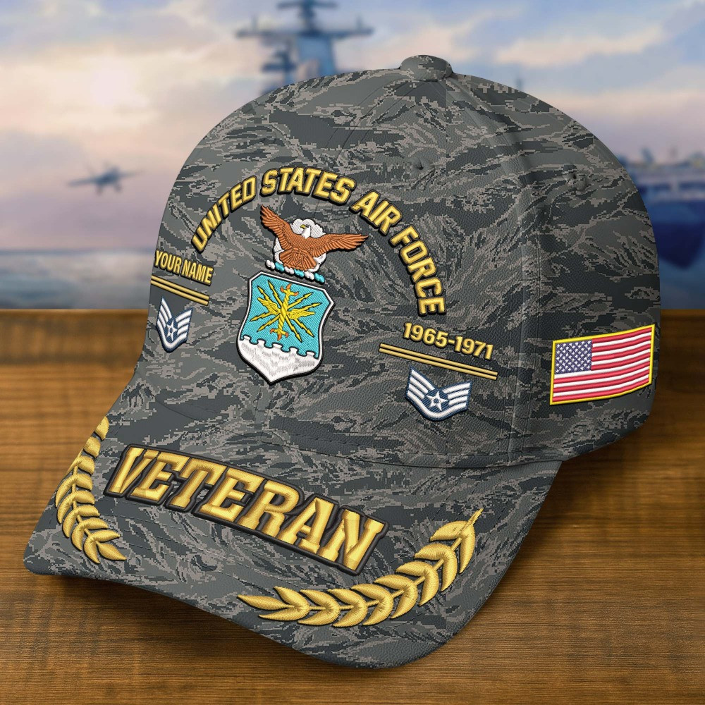 Custom Name United States Air Force Veteran Hat USAF Merch Gift For Patriotic Military