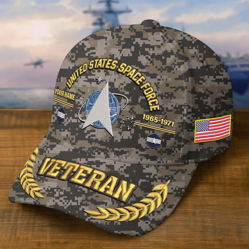Custom Name United States Space Force Veteran Hat USSF Merch Gift For Patriotic Military