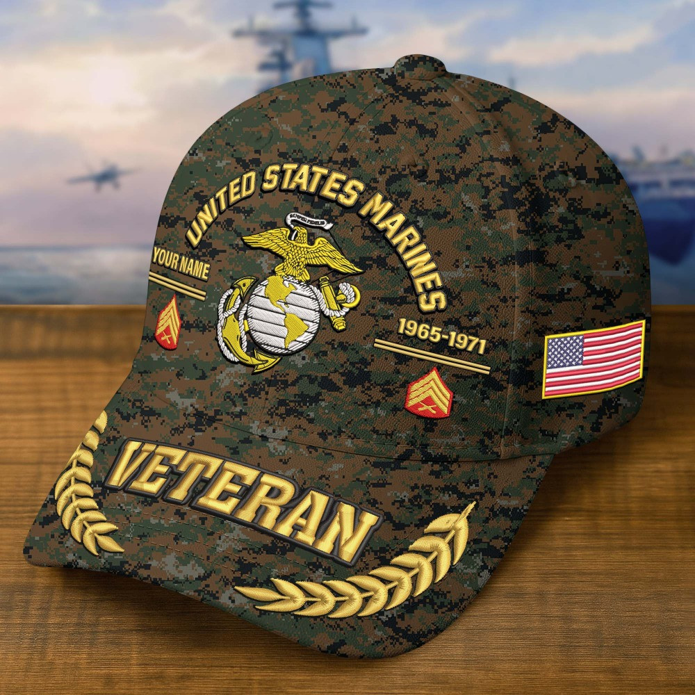 Custom United States Marine Corps Veteran Hat USMC Merch Gift For Patriotic Military