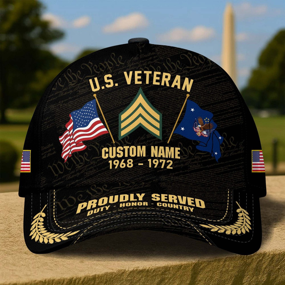 Custom US Veteran Flag Stripes Hat Veteran Day Merch Gift For US Veterans