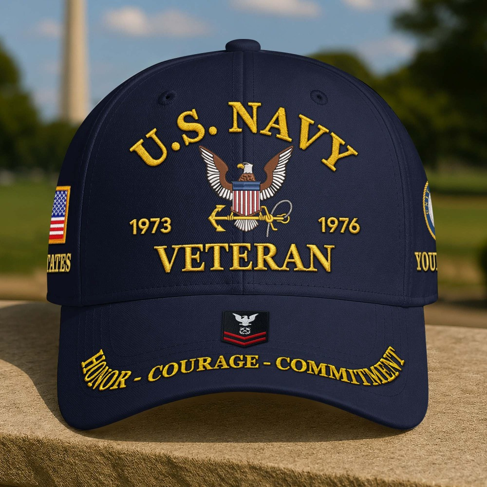 Personalized US Navy Veteran Hat Veterans Day Merch Gifts For US Veterans