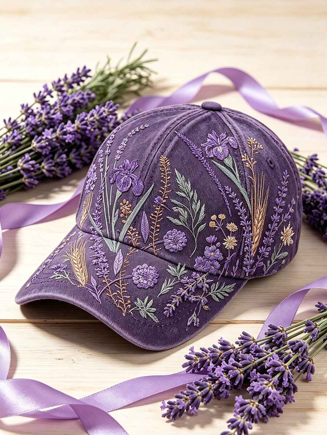 Purple Plant Flower Hat Alzheimer's Awareness Month Baseball Cap Gift For Mens