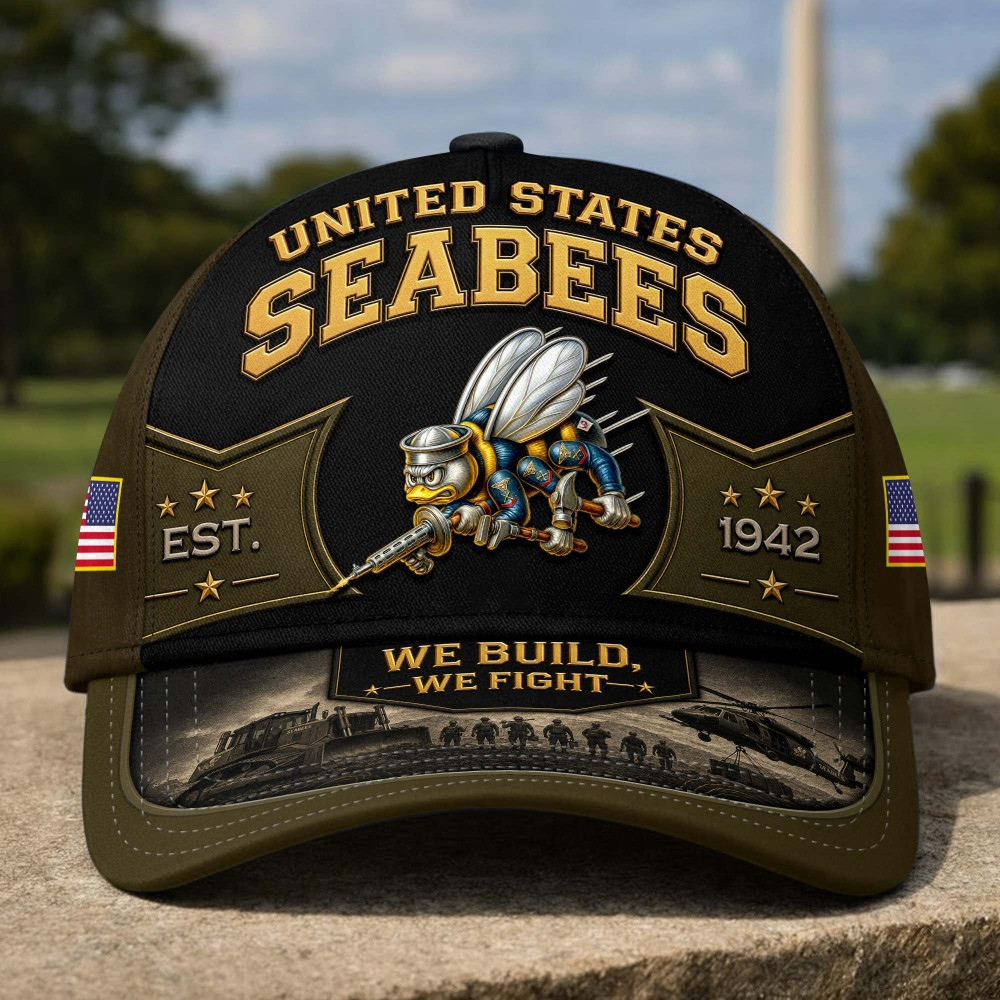 US Navy Seabees Veteran United States Est 1942 Hat Veterans Day Merch Gifts On Veterans Day