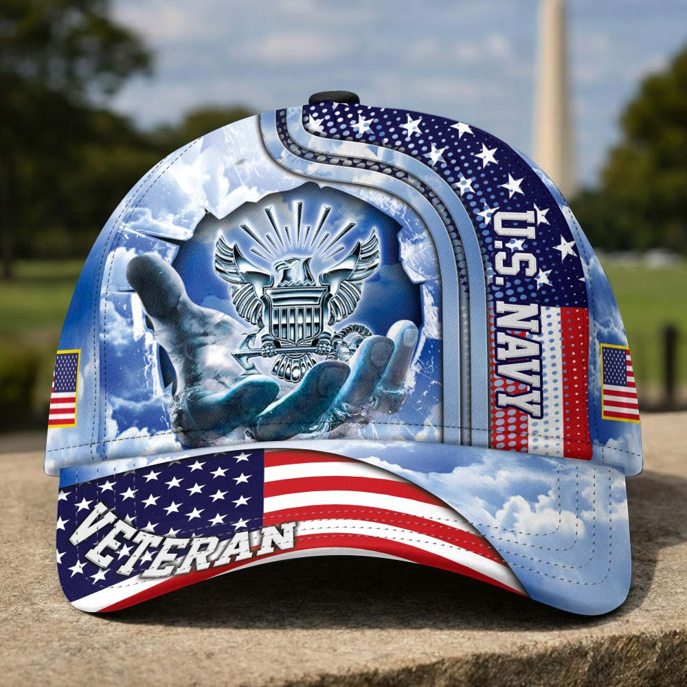 US Navy Veteran American Flag Semper Fortis Hat Veterans Day Merch Gifts On Veterans Day