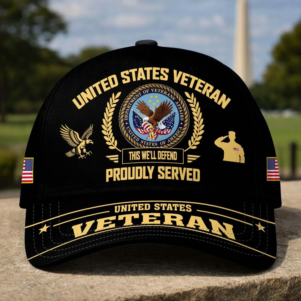 US Veteran Proudly Served This We'll Defend Baseball Hat Veterans Day Merch Fathers Day Gifts