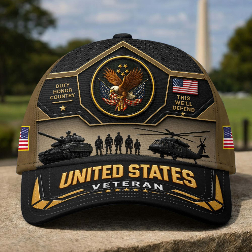 US Veteran Soldiers Silhouette Eagle Baseball Hat Patriotic Military Merch Gift For Veteran Dad
